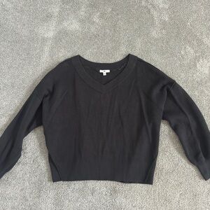 BP Black Ribbed V-Neck Sweater